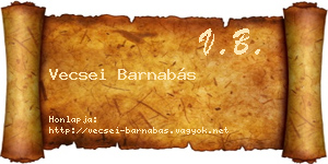 Vecsei Barnabás névjegykártya