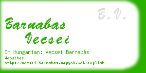 barnabas vecsei business card